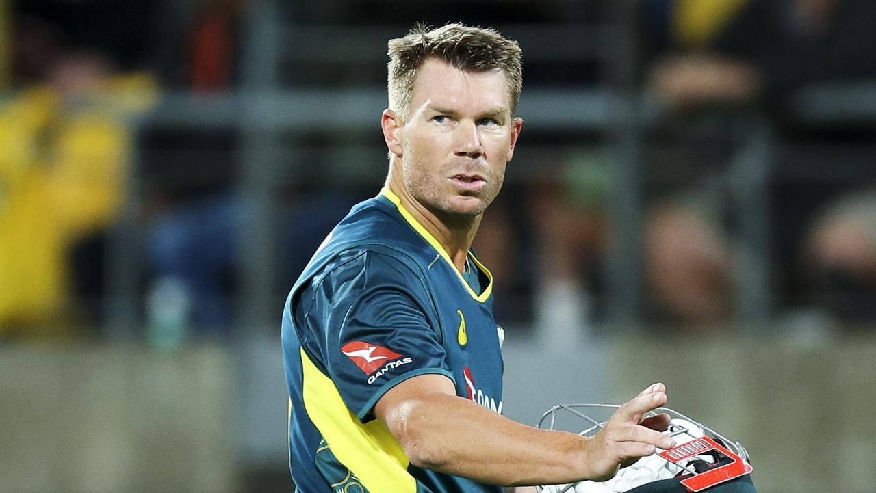 David Warner says goodbye to Wellington. Photo by Hagen Hopkins/Getty Images.