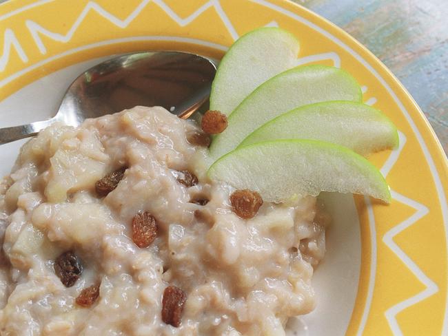 A bowl of apple and sultana porridge is always a hit for breakfast.