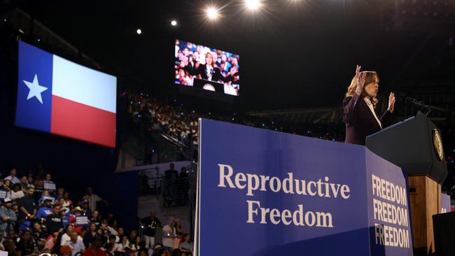 Democratic presidential candidate Kamala Harris speaks during a campaign rally in Houston, Texas. Picture: AFP