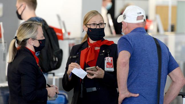 Qantas will continue to demand passengers be vaccinated before travelling on an international flight with the airline. Picture: NCA NewsWire/Andrew Henshaw