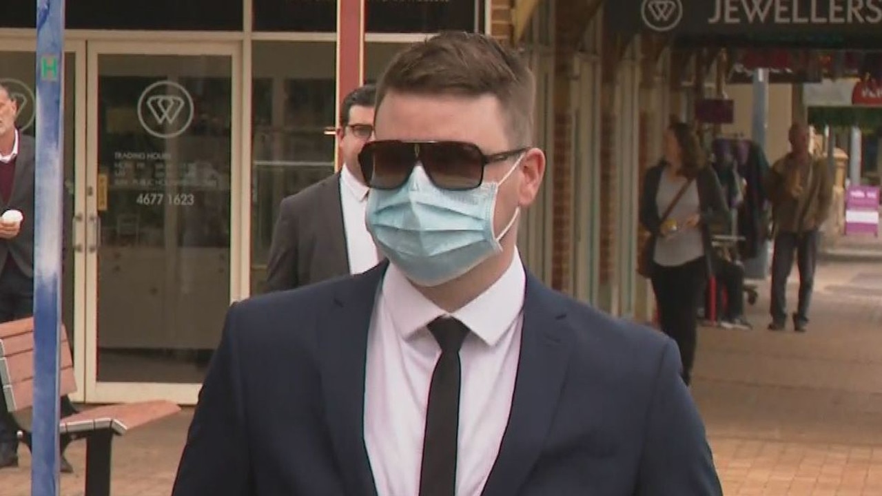 Senior Constable Jordan Weston outside court. Picture: 9 News