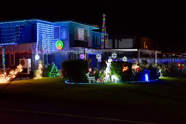 Christmas lights in Georgemilton St in West Mackay. Picture: Rae Wilson
