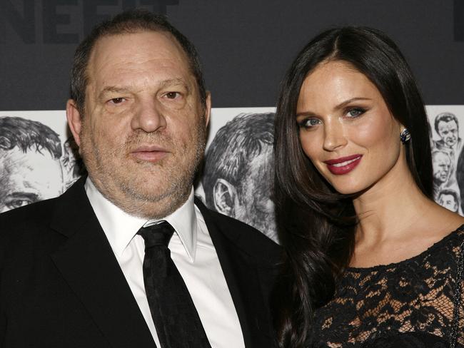 Harvey Weinstein, left, and his wife, fashion designer Georgina Chapman. Picture: AP