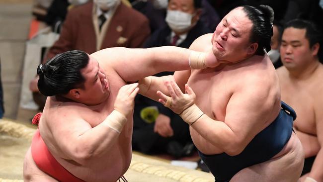 Sumo wrestlers competing in Tokyo this year. Future rikishi, as they are known, may be more slightly built. Picture: Getty Images