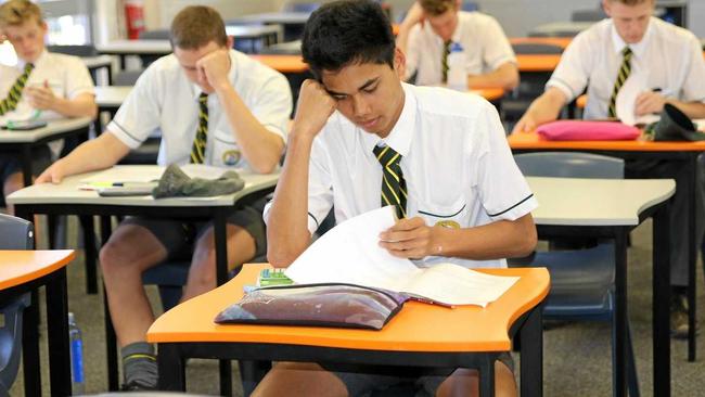 St Brendan's students prepare for the last QCS test in Queensland. Picture: contributed