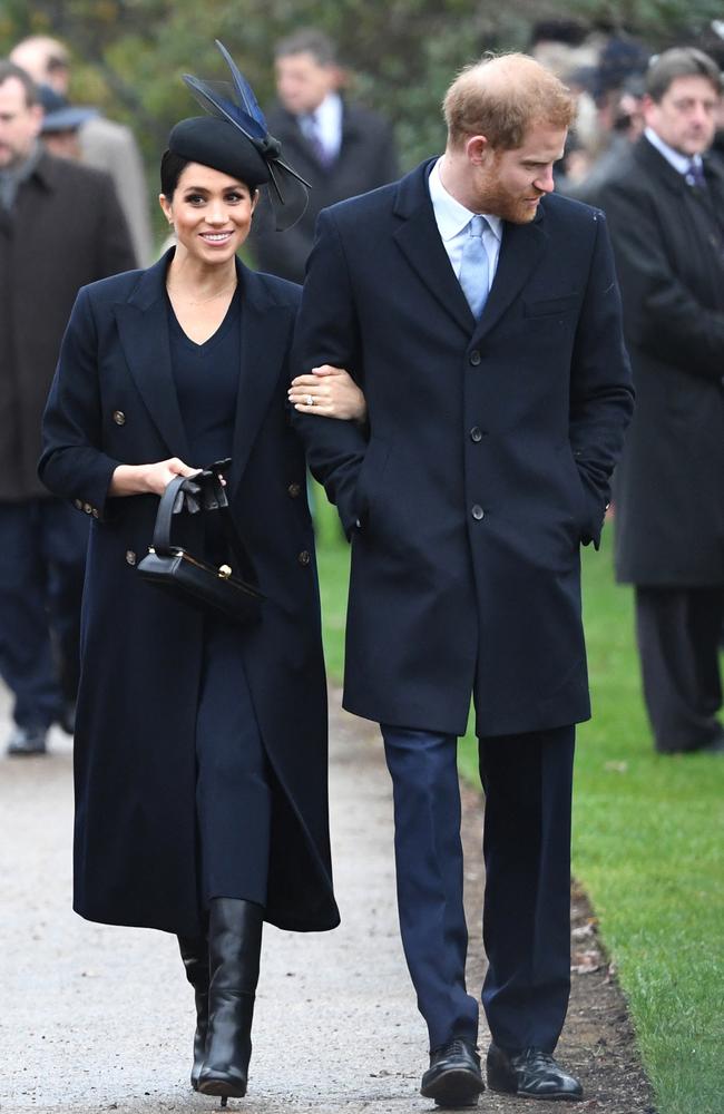 The Sussexes dazzle the crowds during one of their Sandringham appearances. Picture: AFP