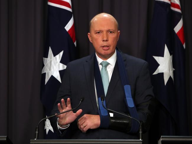 Home Affairs Minister Peter Dutton in Canberra. Picture: News Corp