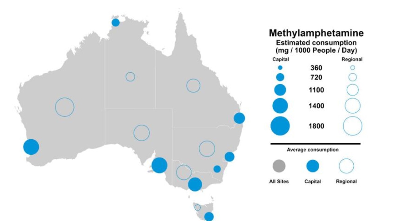 Methylamphetamine outstripped all of the four illicit substances focused on. Picture: ACIC