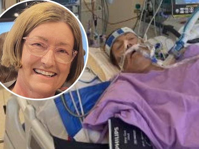 Canberra nurse Cindy Hansen is currently recovering in Prince Charles Hospital in Brisbane after a mystery illness put her in an induced coma for several days. Picture: Contributed