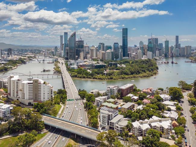 Developing Queensland - View of Brisbane city and the Brisbane River, Queensland, Australia.