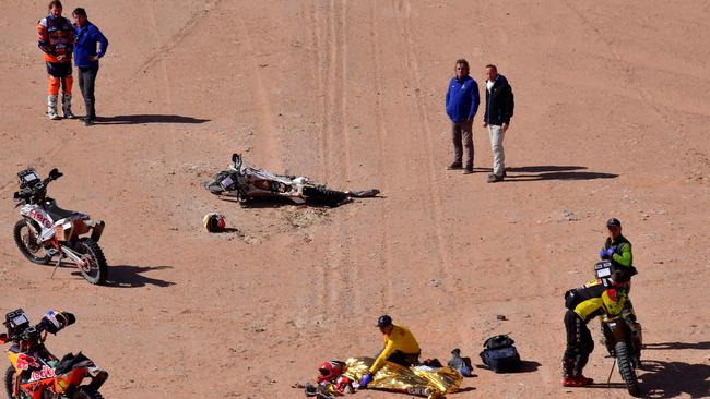 Toby Price (top left) looks on. Picture: Franck Fife/AFP