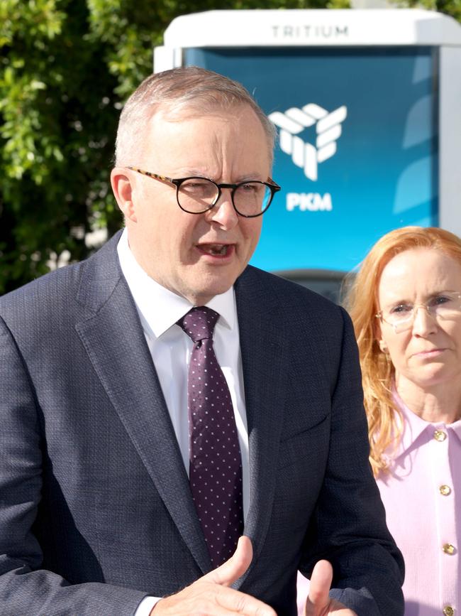 Anthony Albanese at the Tritium factory in Brisbane.