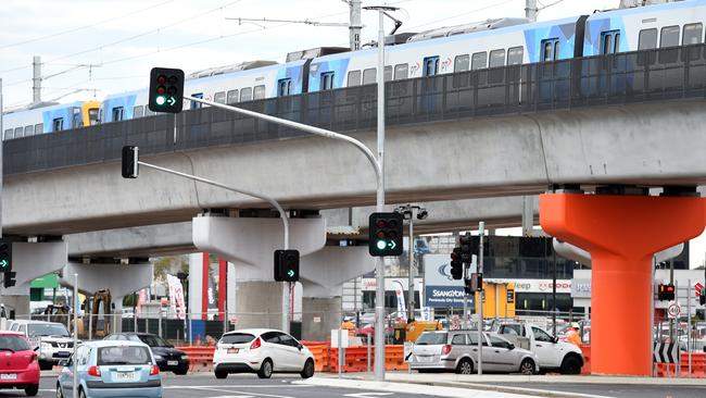 Skyrail overpass in Frankston at Overton Rd. Picture: Jason Sammon