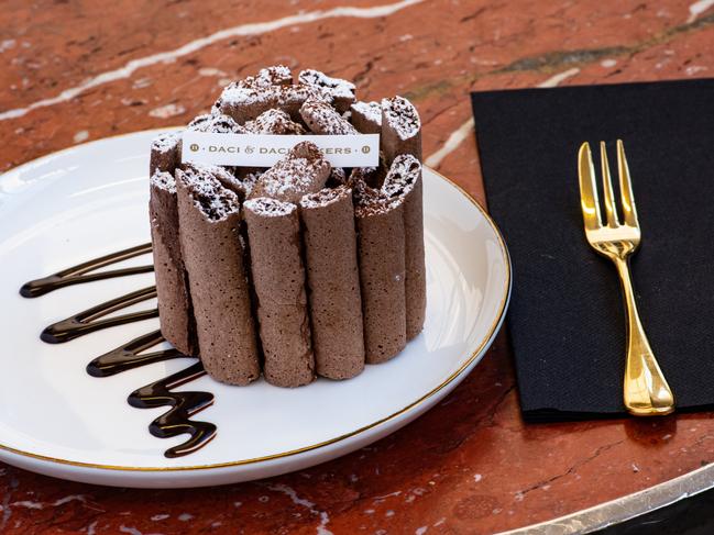 Indulge with Daci & Daci Concorde chocolate dessert.