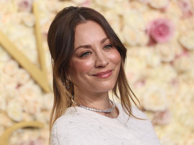 US actress Kaley Cuoco arrives for the 82nd annual Golden Globe Awards.