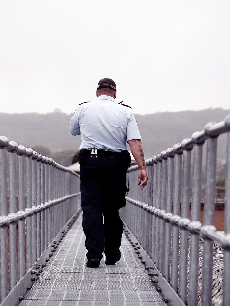 Senior correctional officer watches inmates from above at Goulburn. Picture: Sam Ruttyn