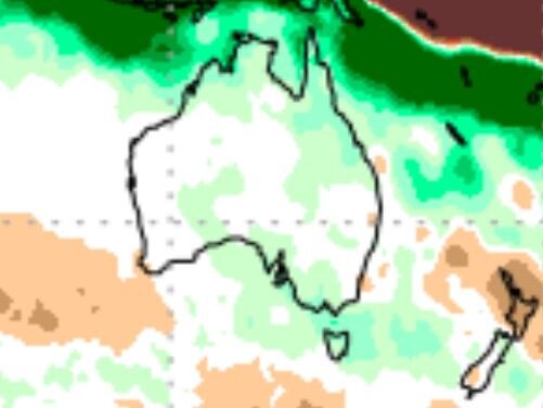 September to November rainfall anomaly: Green shading represents wetter than average conditions through to dark brown representing drier than average rainfall. Source: Japan Agency for Marine-Earth Science and Technology..