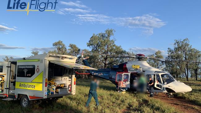 Heidi Ross' LifeFlight SGAS airlift from their property in October 2022.