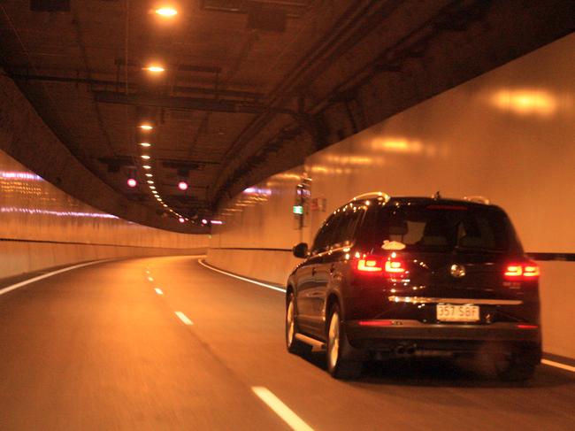 News Bcm 24.7.12 - Drive through of the Airport Link tunnel at Midnight - pic Adam Smith