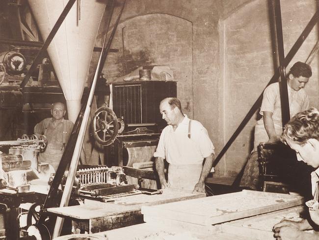 Workers inside the W Menz &amp; Co factory in the 1930s