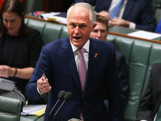 Malcolm Turnbull in Question Time in the House of Representatives. Picture: Kym Smith