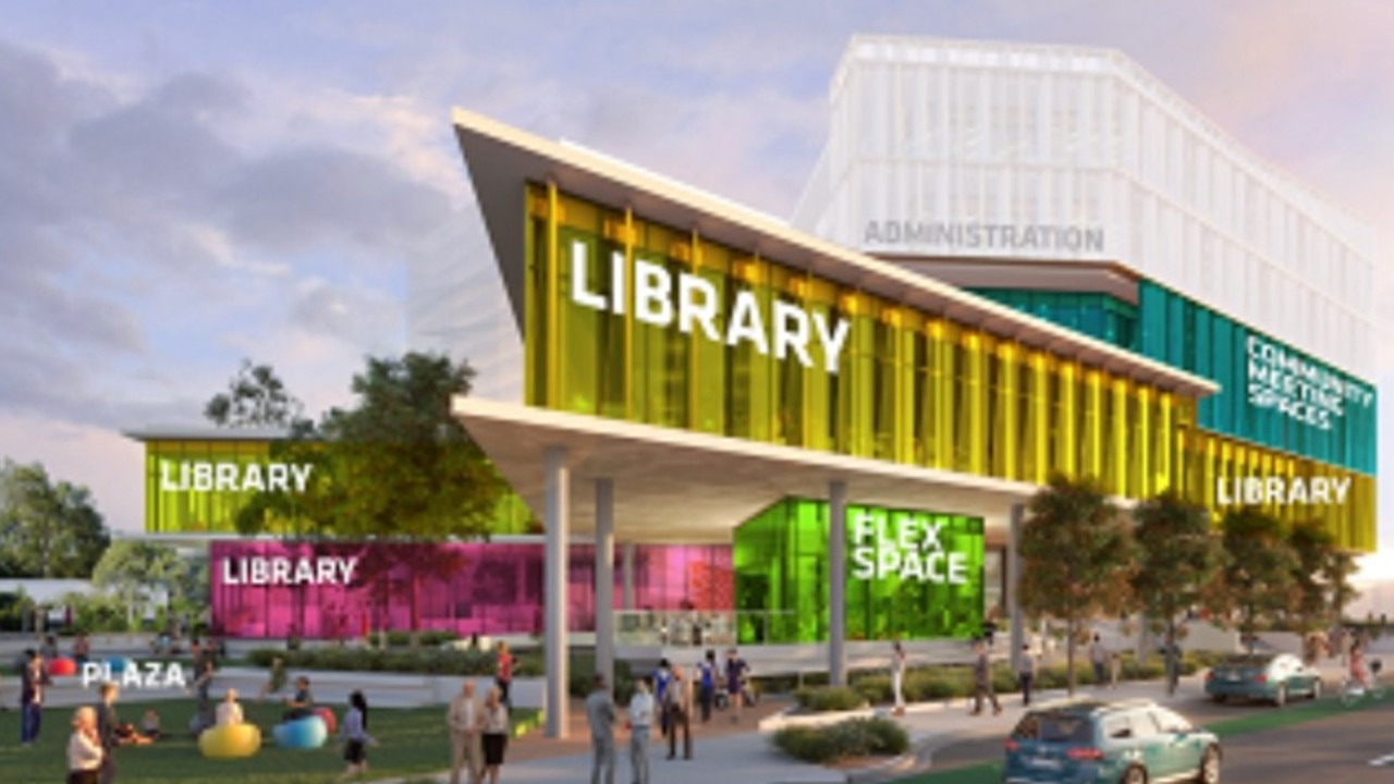 Construction of Hervey Bay’s new council administration building and community hub is well underway. Photo: Fraser Coast Regional Council.