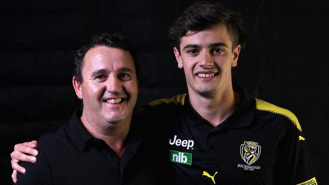 Patrick Naish with his father Chris Naish. Picture: Getty Images