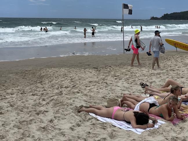 Byron Bay schoolies at the main beach, 2022. Picture: Savannah Pocock