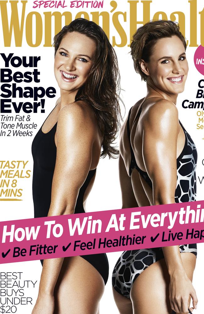 Australian swimming sisters Cate and Bronte Campbell feature on the cover of Monday’s special edition of Women’s Health.