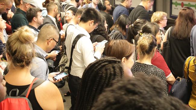 Pictured is Wynyard railway Station during the peak hour on the Wednesday 10th of January 2018.Picture: Christian Gilles