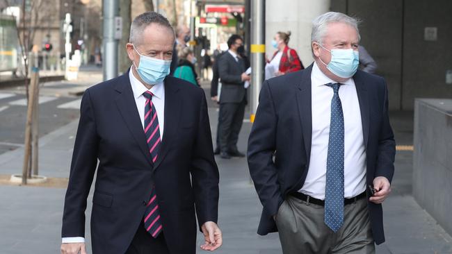 Gordon Legal senior partner Peter Gordon and Government Services Minister Bill Shorten. Picture: David Crosling