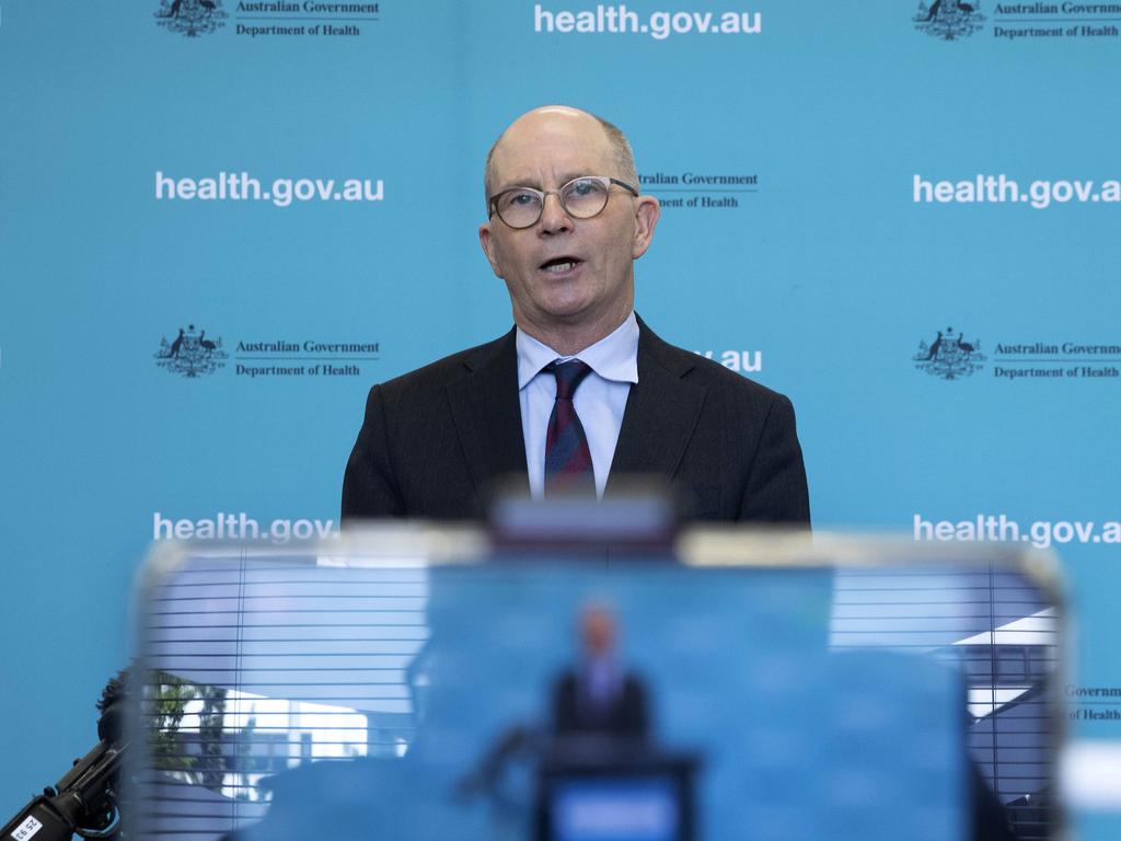 Chief medical officer Paul Kelly warns ‘literally thousands’ would have passed through Terminal 4. Picture: NCA NewsWire / Gary Ramage