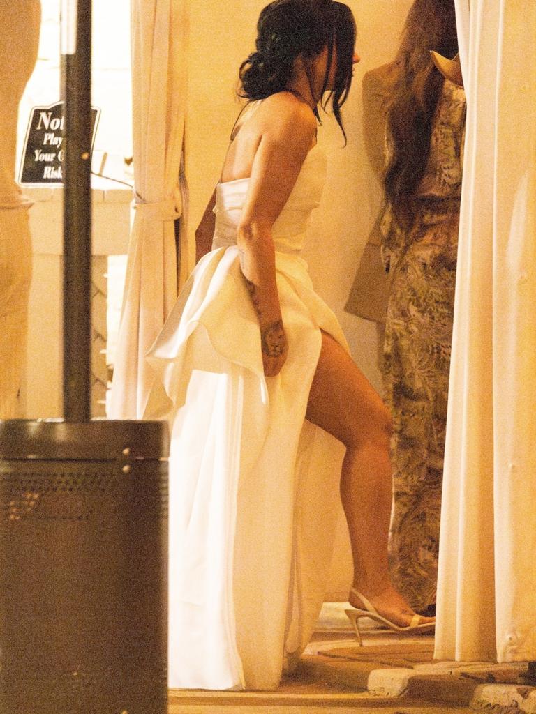 Demi heads into her pre-wedding rehearsal dinner. Picture: BACKGRID