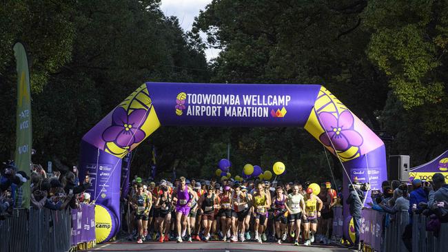 Toowoomba Marathon (and half marathon) starts on Margaret St, Sunday, May 4, 2025. Picture: Kevin Farmer