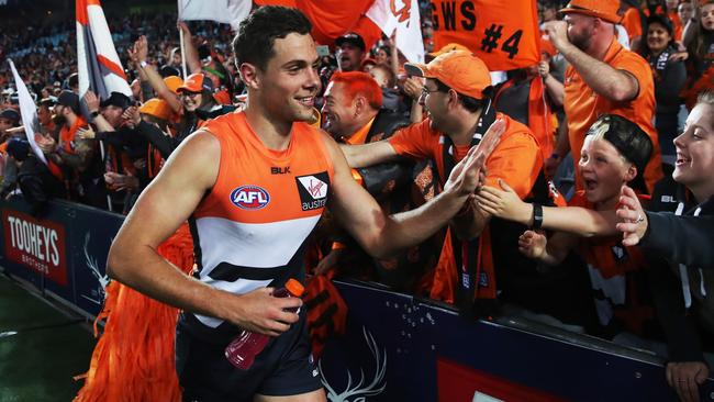 Josh Kelly with fans at ANZ Stadium. Picture: Phil Hillyard