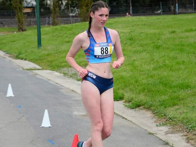 Race walker Lyla Williams from Tweed Little Athletics. Picture: Tweed Little Athletics