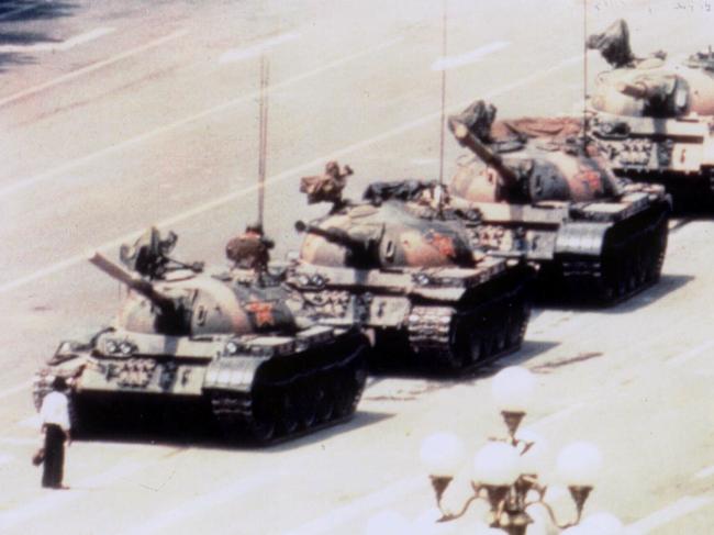 A man defying tanks in Tiananmen Square, Beijing in 1989. Picture: Supplied