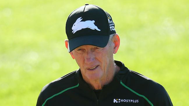 Souths coach Wayne Bennett and his team had to return to Brisbane after flying to Rockhampton. Picture: Jason McCawley/Getty Images