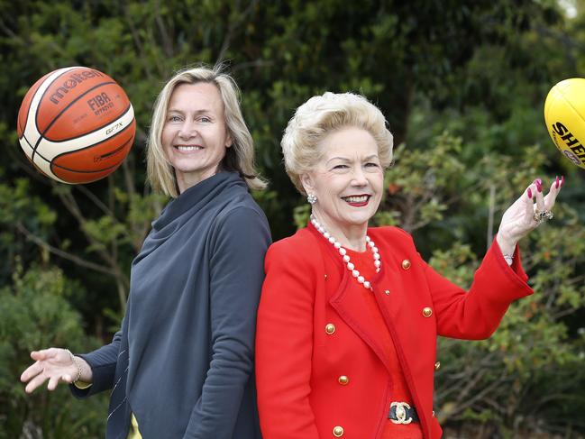 EMBARGOED UNTIL NOVEMBER 14. Susan Alberti, who is donating $1 million to set up a women's sport research school. Victoria Uni Prof. Clare Hanlon who will chair the school with Susan Alberti.   Picture: David Caird
