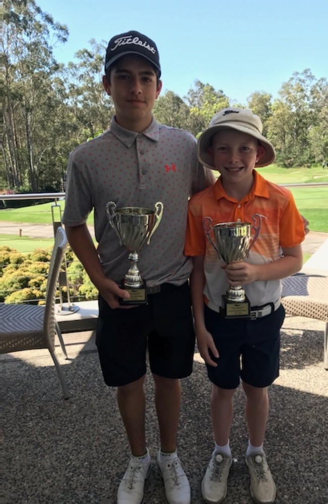 Queensland golfer Taj Egea (left). Picture – Facebook/Brookwater Golf Club.