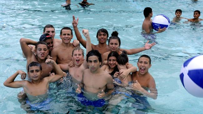 Youths revel in some fun at Merrylands Swimming Centre.