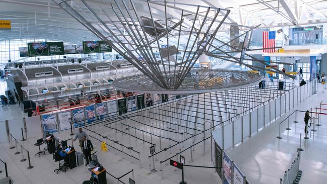 The Terminal 1 section at John F. Kennedy International Airport in New York City as US President Donald Trump announced a shock 30-day ban on travel from mainland Europe. Picture: AFP