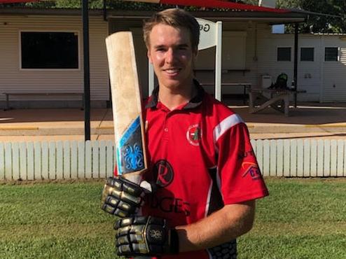 Southern Districts star batsman Jackson Isaaka hit a brilliant 131 not out in a beaten team last Saturday. Picture: Supplied