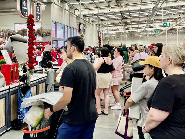 Chaos has broken out at a southeastern Melbourne suburb after a highly-anticipated discount store, Panda Mart, opened to the public on Thursday, resulting in the store shutting its doors to help control the crowd. Picture: Supplied