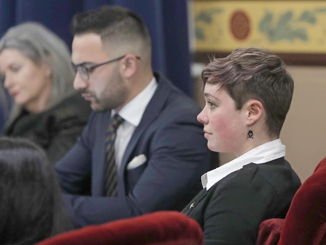 Councillor Holly Ewin, right, and Alderman Simon Behrakis during the meeting. Picture: PATRICK GEE