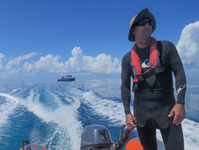 Dr Mike Emslie in the field on the Great Barrier Reef. Picture: Supplied