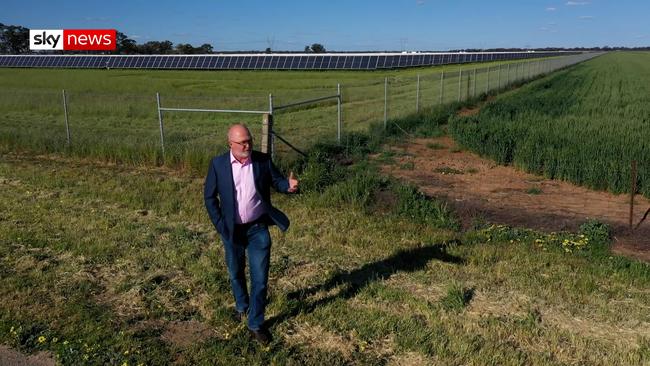 Chris Kenny visits a solar farm for his Sky News energy special Going Nuclear.