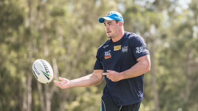 Millie’s brother Morgan Boyle at NRL training. Picture: Gold Coast Titans