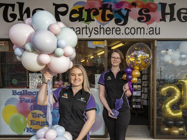 Claire Geldard and Stephanie Airey from Party's Here, a Padstow company which wants to work with local councils to avoid bans on releasing balloons in public places. Pictures: Matthew Vasilescu