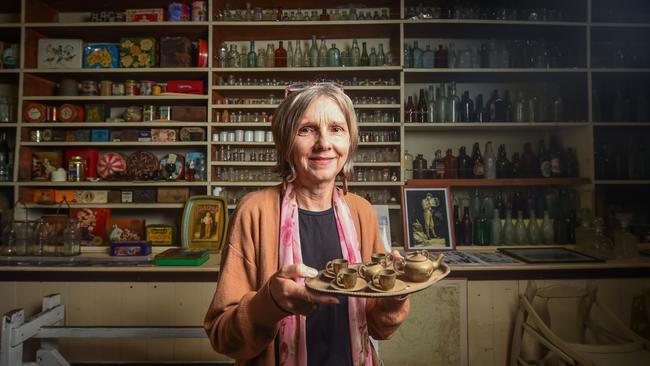 Jacqueline Palma at her Thorps Building Heritage Tea Room and Treasures.